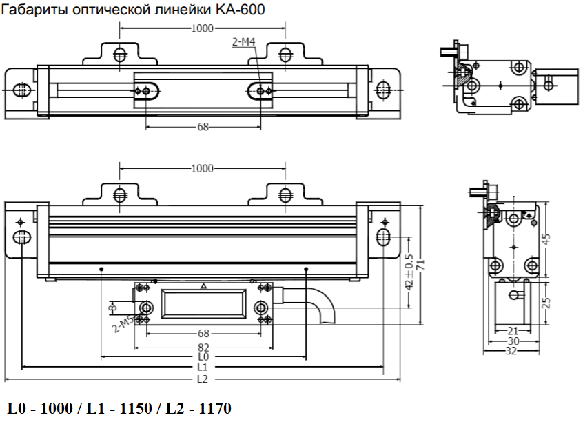 Оптическая линейка KA-600/1000-1мкм RS422